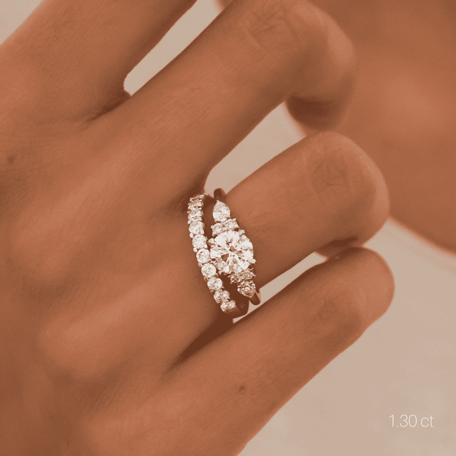 Nanami Platinum Trilogy Cluster Engagment Ring