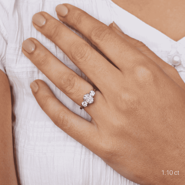 Rohini Platinum Flower Engagement Ring