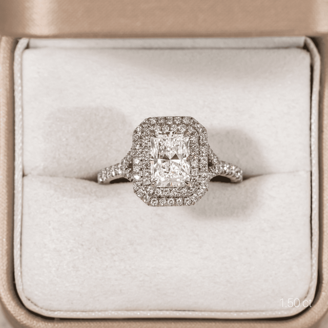 Olympia Platinum Halo Modern Engagement Ring