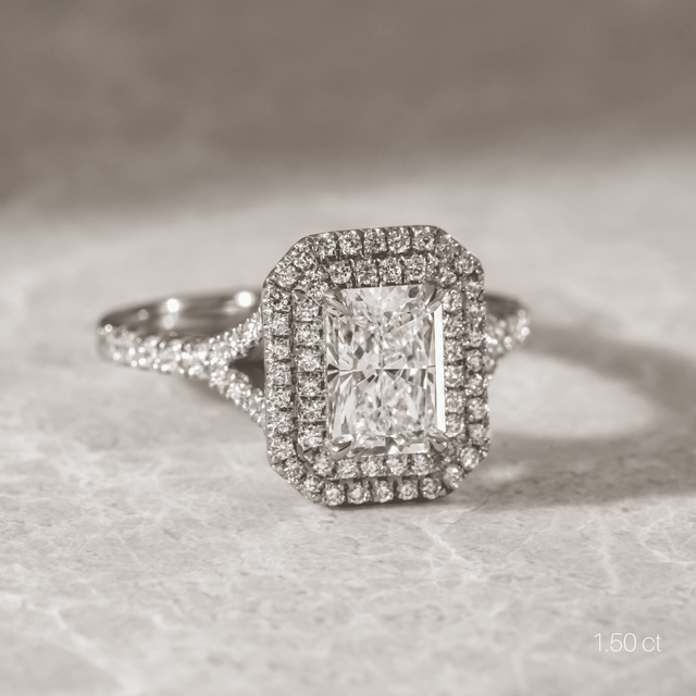 Olympia Platinum Halo Modern Engagement Ring