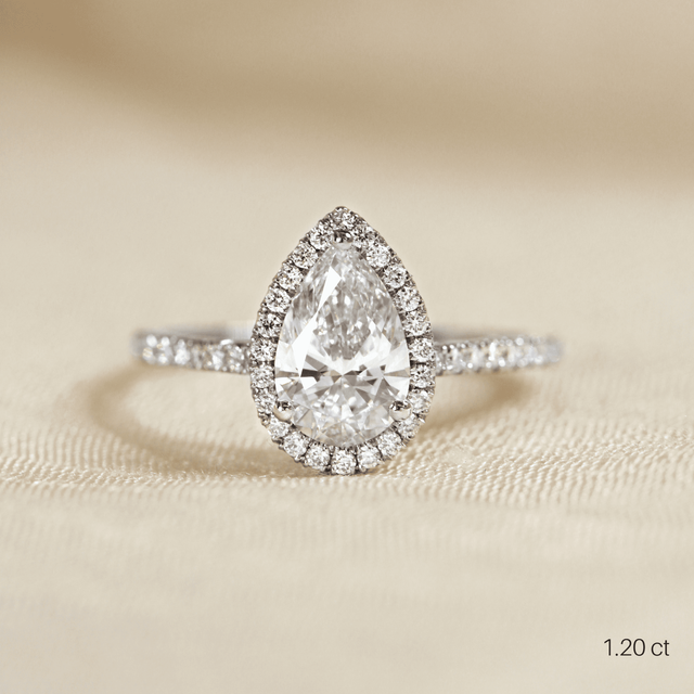 Maya Platinum Halo Engagement Ring