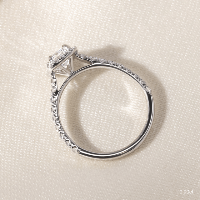 Maya Platinum Halo Engagement Ring