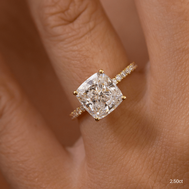 Sadie Petite Yellow Gold Modern Engagement Ring