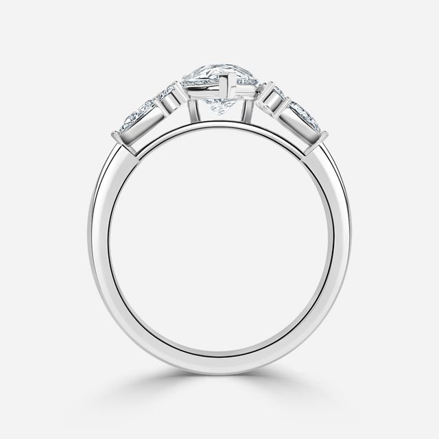 Nanami Platinum Trilogy Cluster Engagment Ring