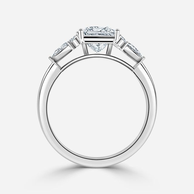Nanami Platinum Trilogy Cluster Engagment Ring
