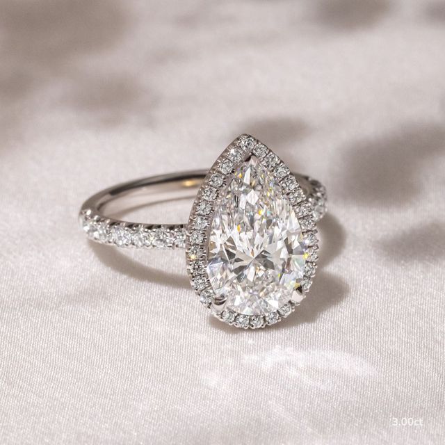 Ayla Platinum Halo Engagement Ring