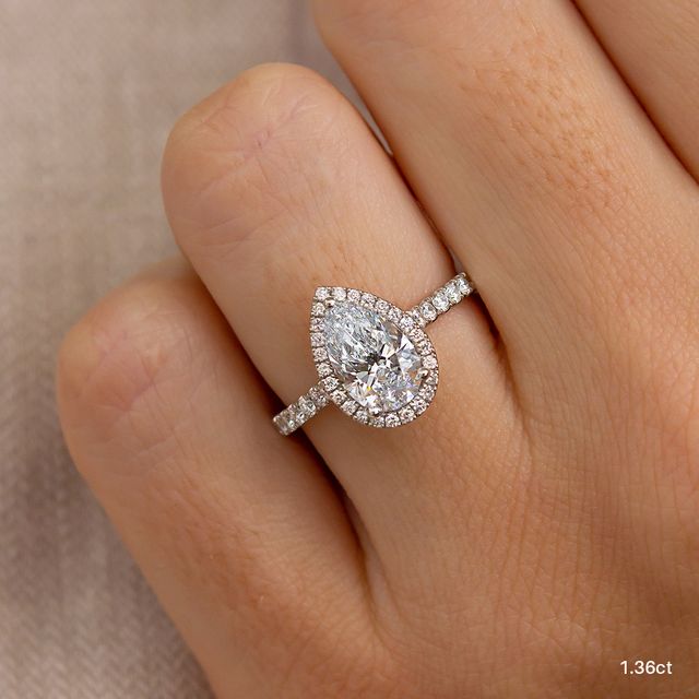 Maya Platinum Halo Engagement Ring
