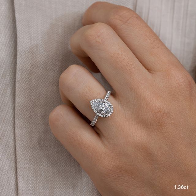 Maya Platinum Halo Engagement Ring
