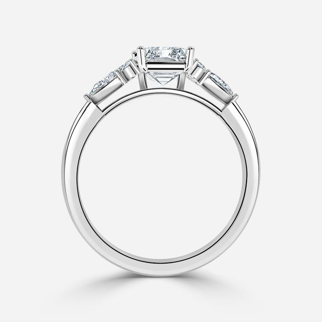 Nanami Platinum Trilogy Cluster Engagment Ring
