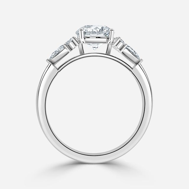 Nanami White Gold Trilogy Cluster Engagment Ring