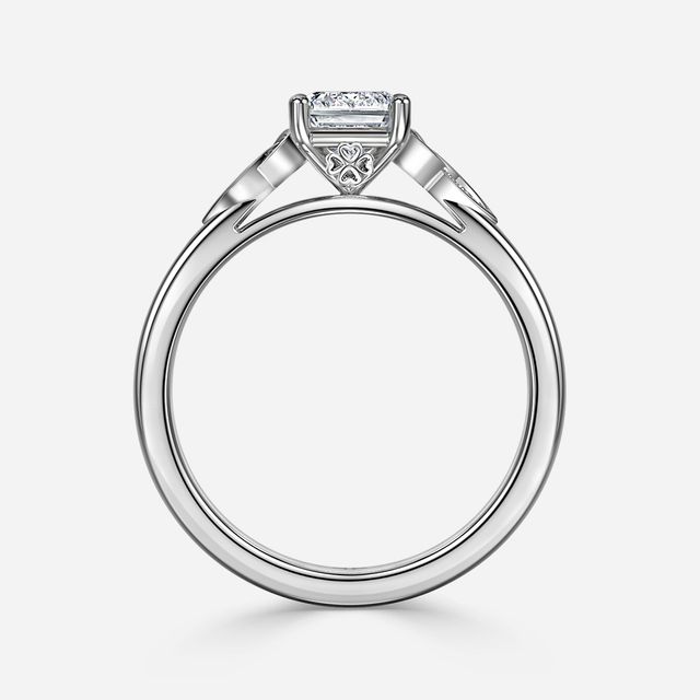 Celtic Song White Gold Vintage Engagement Ring
