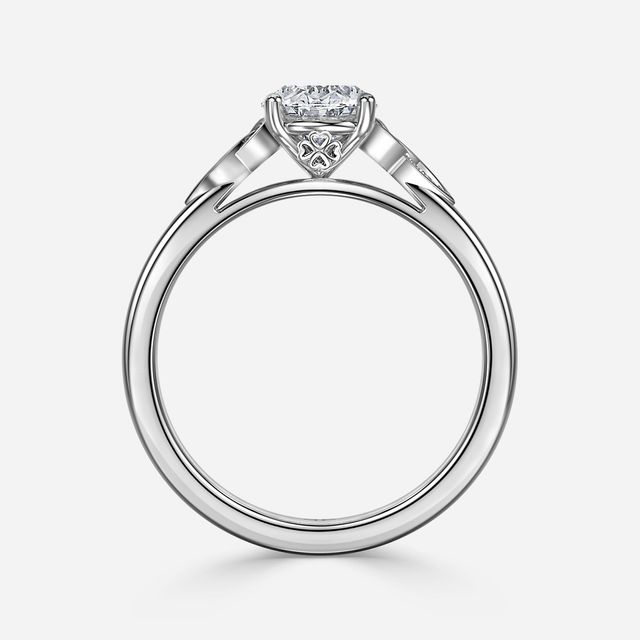 Celtic Song White Gold Vintage Engagement Ring