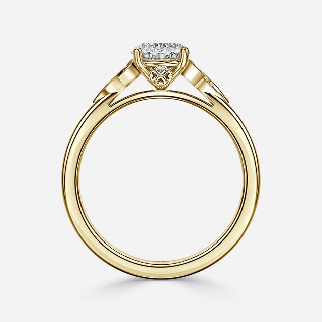 Celtic Song Yellow Gold Vintage Engagement Ring