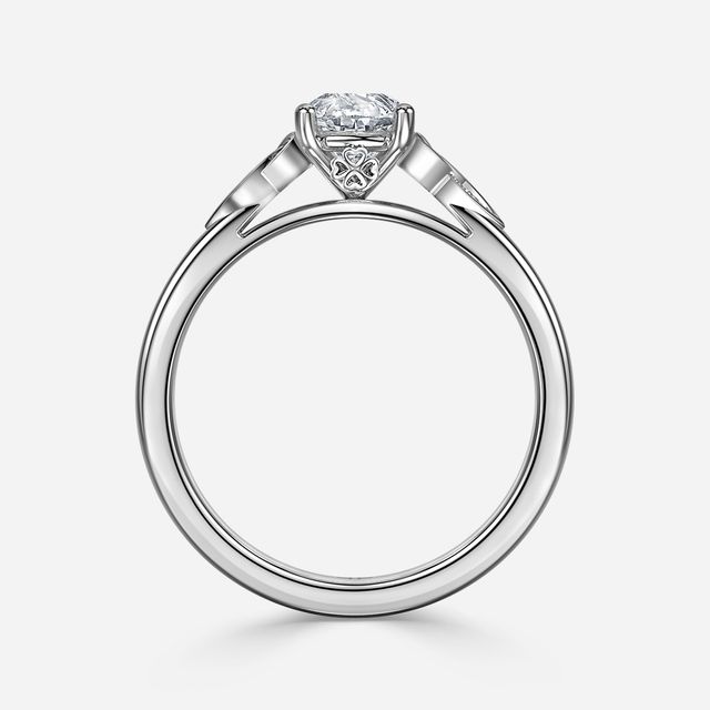 Celtic Song White Gold Vintage Engagement Ring