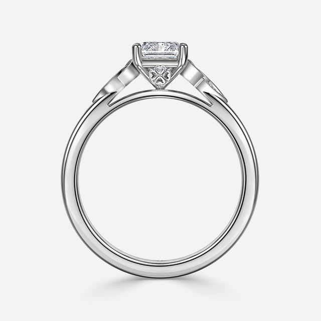 Celtic Song White Gold Vintage Engagement Ring