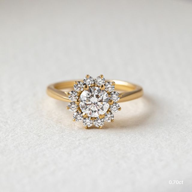 Diana Yellow Gold Cluster Engagement Ring