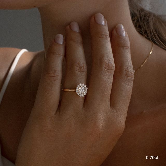 Diana Yellow Gold Cluster Engagement Ring