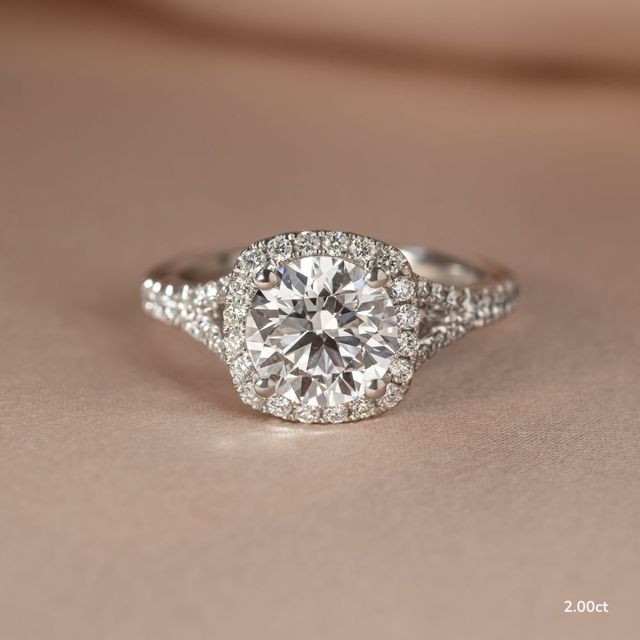 Arya White Gold Halo Engagement Ring