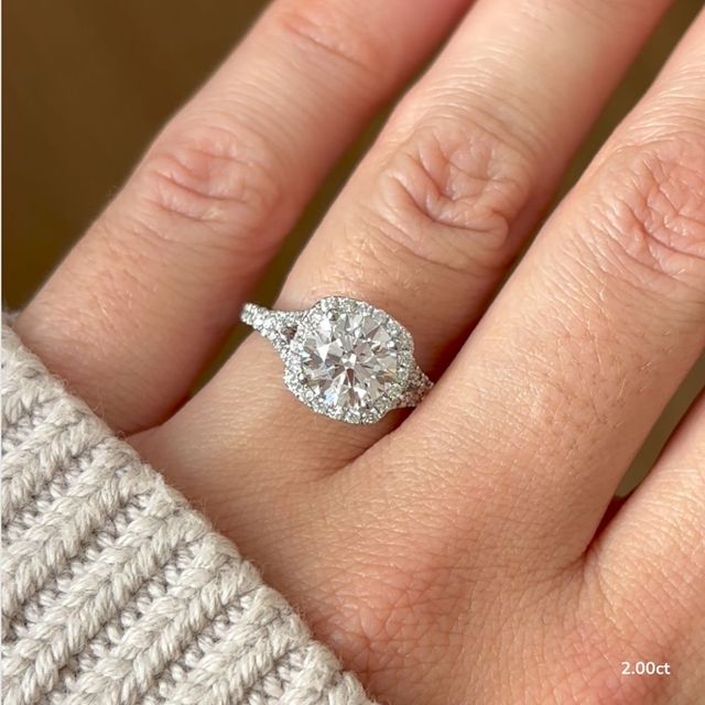 Arya White Gold Halo Engagement Ring