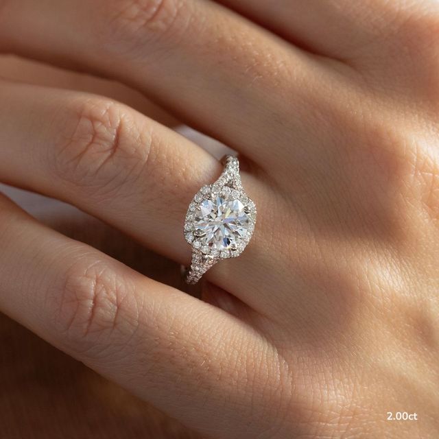 Arya White Gold Halo Engagement Ring