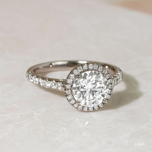 Maya White Gold Halo Engagement Ring