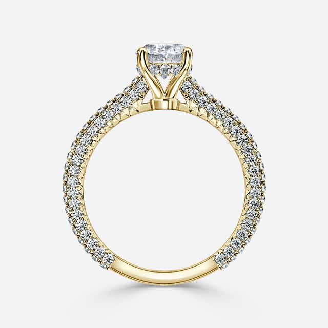 Lepidus Yellow gold Unique Engagement Ring