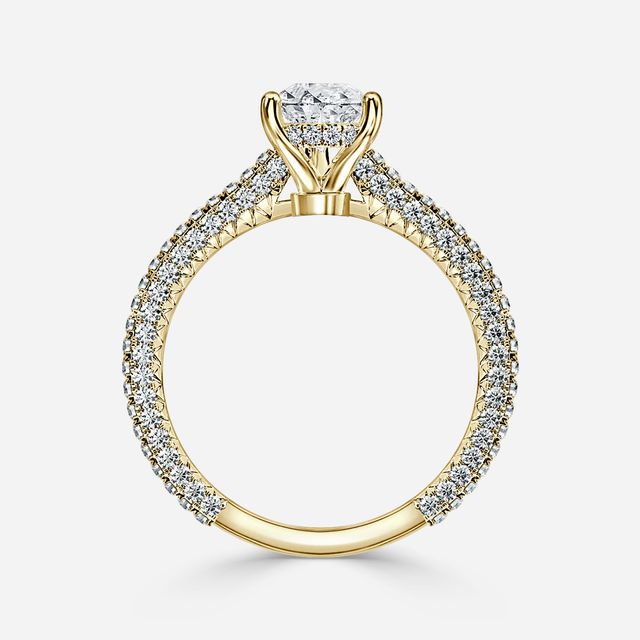 Lepidus Yellow gold Unique Engagement Ring