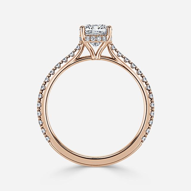 Aalia Rose Gold Pave Engagement Ring