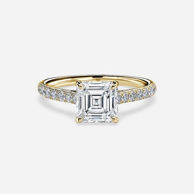 Josephine Yellow Gold Pave Engagement Ring