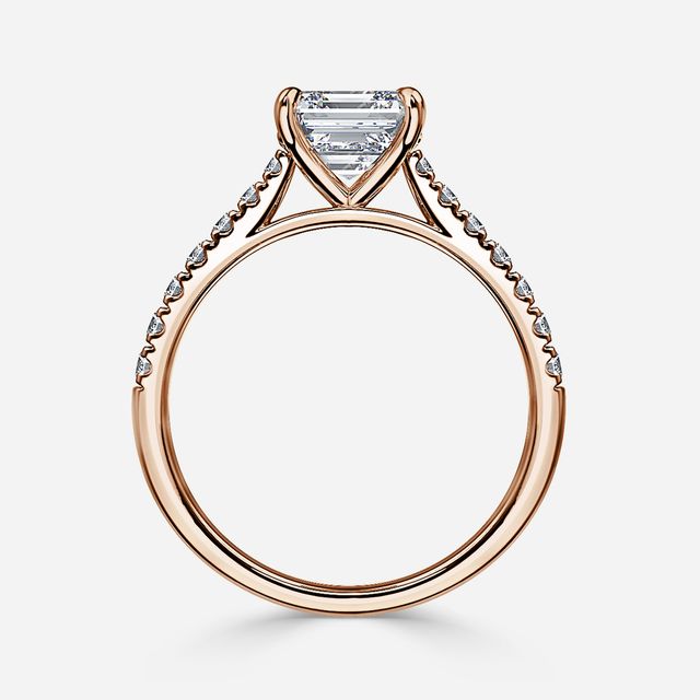 Josephine Rose Gold Pave Engagement Ring