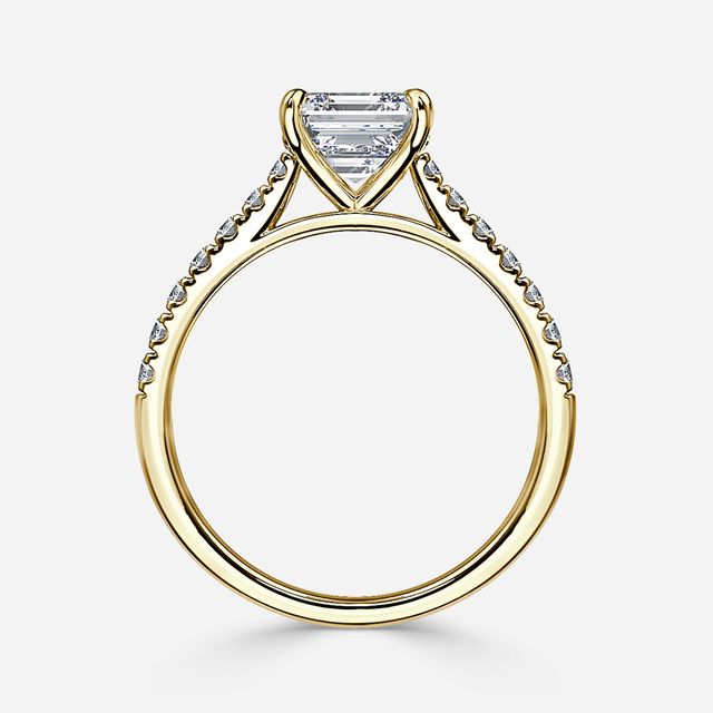 Josephine Yellow Gold Pave Engagement Ring