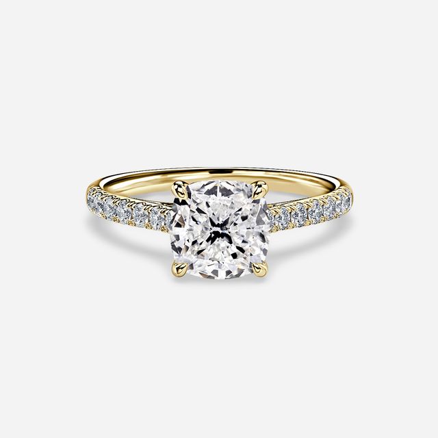 Josephine Yellow Gold Pave Engagement Ring