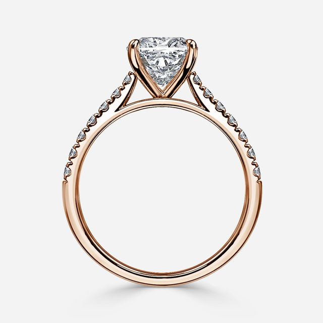 Josephine Rose Gold Pave Engagement Ring