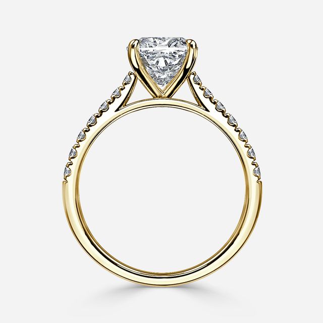 Josephine Yellow Gold Pave Engagement Ring