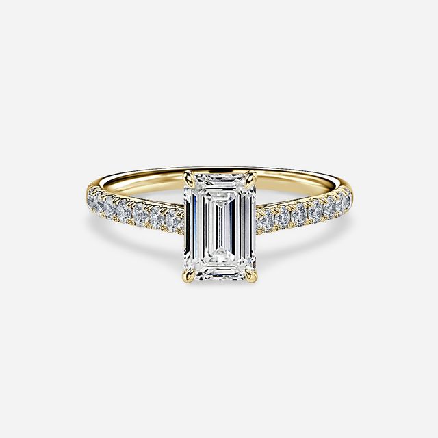 Josephine Yellow Gold Pave Engagement Ring
