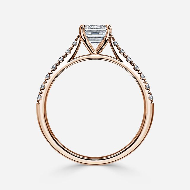 Josephine Rose Gold Pave Engagement Ring