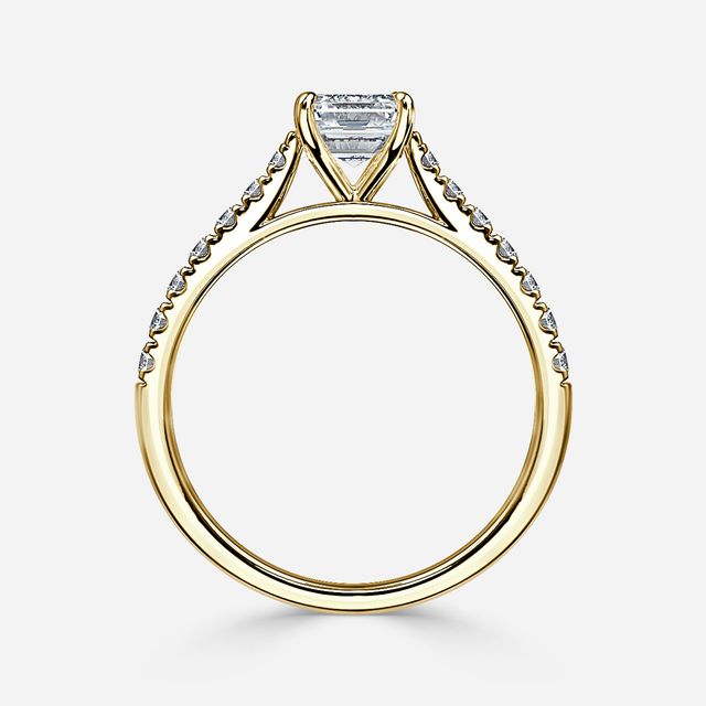 Josephine Yellow Gold Pave Engagement Ring