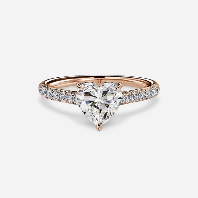 Josephine Rose Gold Pave Engagement Ring