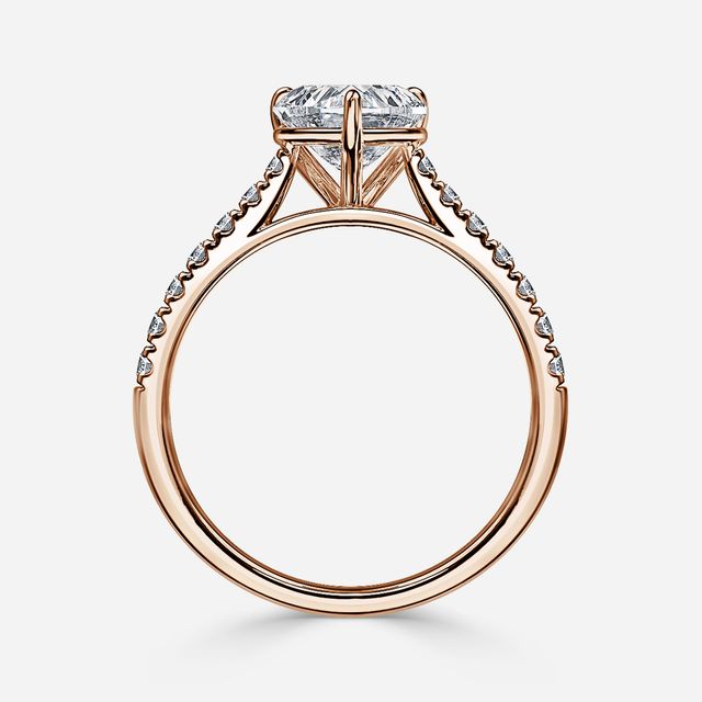 Josephine Rose Gold Pave Engagement Ring