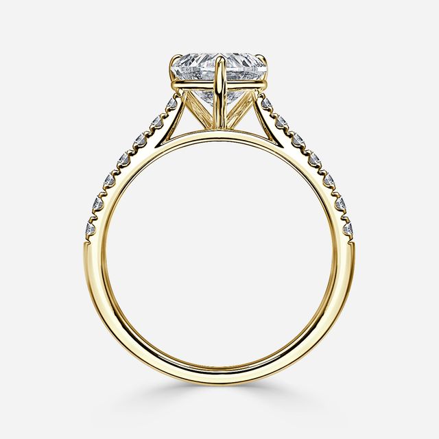 Josephine Yellow Gold Pave Engagement Ring