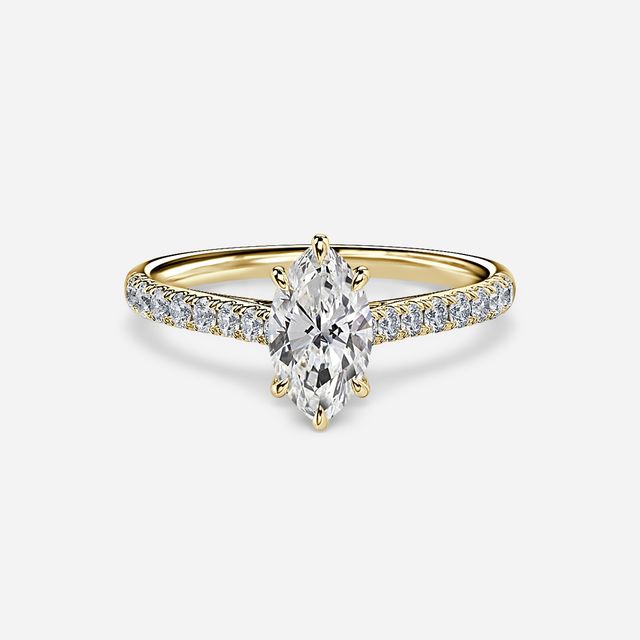 Josephine Yellow Gold Pave Engagement Ring