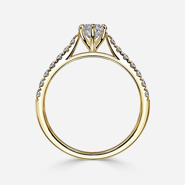 Josephine Yellow Gold Pave Engagement Ring