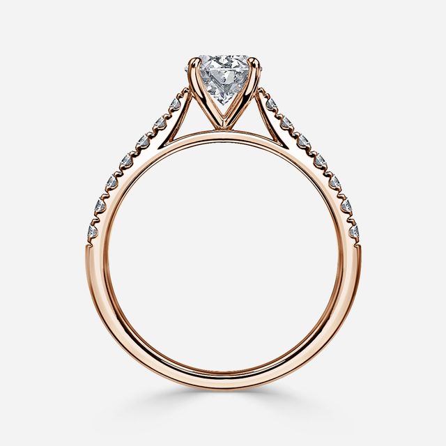 Josephine Rose Gold Pave Engagement Ring