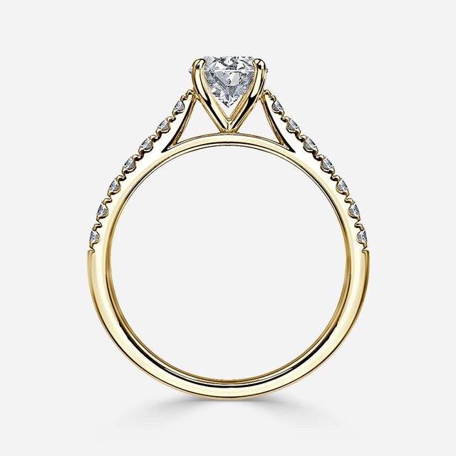 Josephine Yellow Gold Pave Engagement Ring