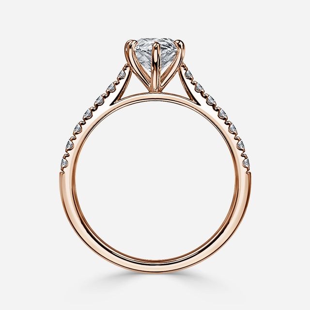 Josephine Rose Gold Pave Engagement Ring