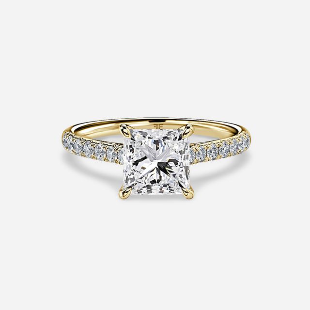 Josephine Yellow Gold Pave Engagement Ring
