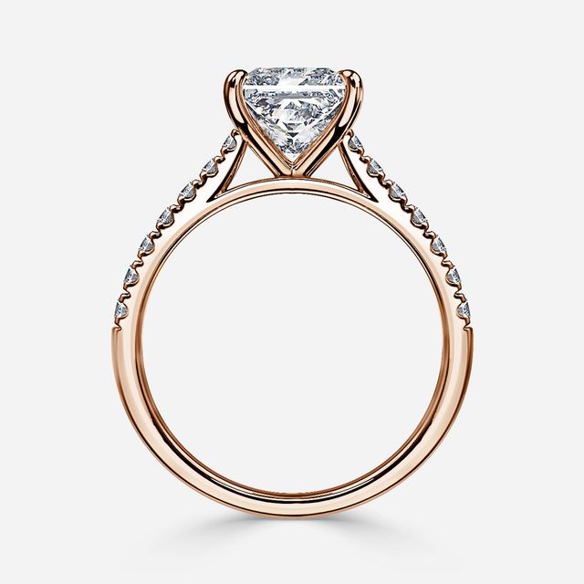 Josephine Rose Gold Pave Engagement Ring