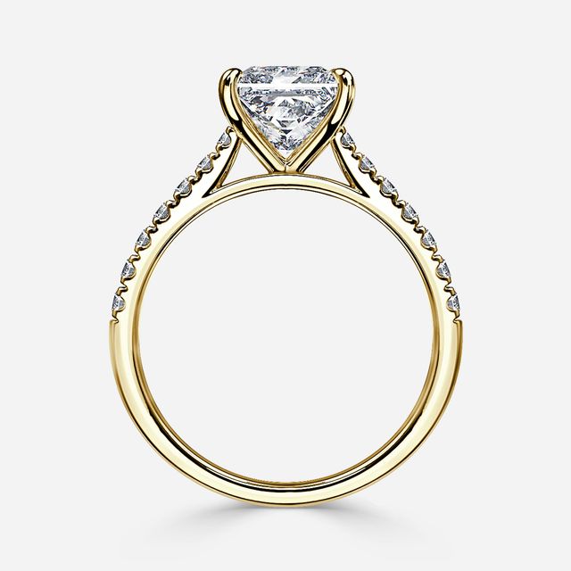 Josephine Yellow Gold Pave Engagement Ring