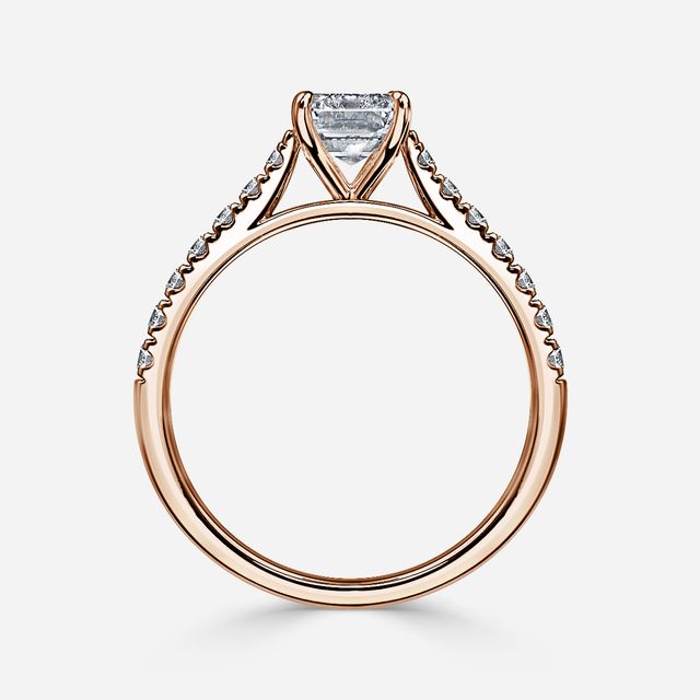 Josephine Rose Gold Pave Engagement Ring
