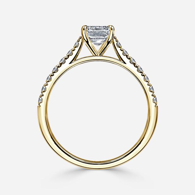 Josephine Yellow Gold Pave Engagement Ring